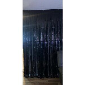 2 Pack Photo Booth Backdrop Foil Curtain Tinsel Backdrop